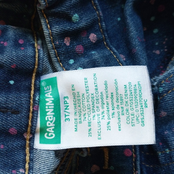 garanimals paint splatter cut off denim jean shorts 3T toddler girls - Picture 6 of 7